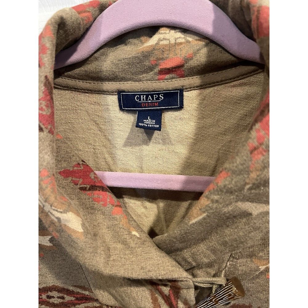 Chaps Denim Cotton Aztec Pattern Women's Sweater Size L - Picture 3 of 3